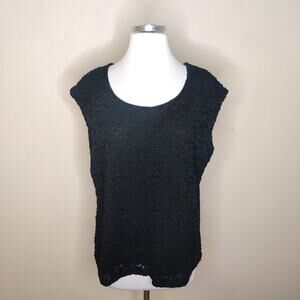 Jones New York Sleeveless‎ Top Lace Floral Stretch Knit